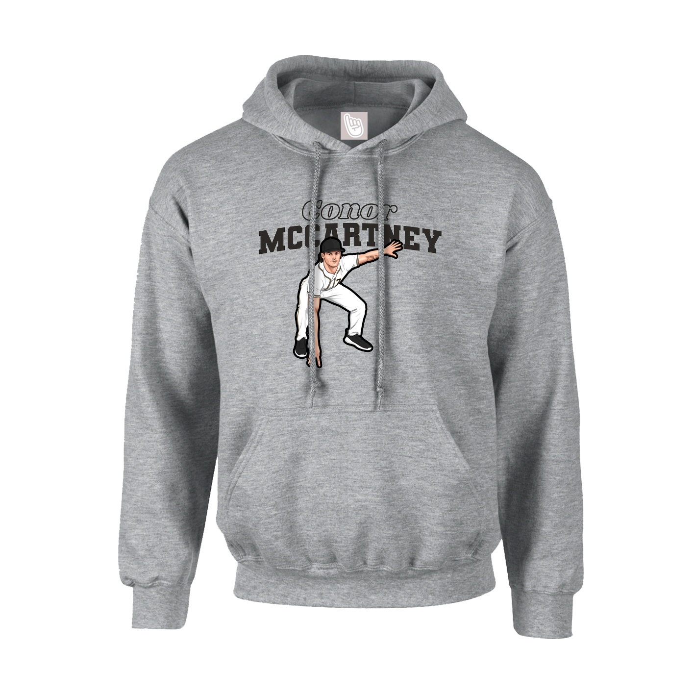 Hoodie — Name Arch in Grey