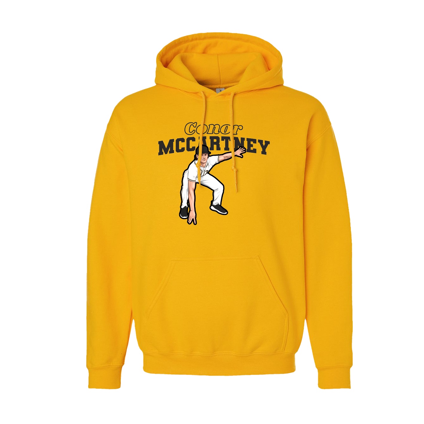 Youth Hoodie — Name Arch in Gold