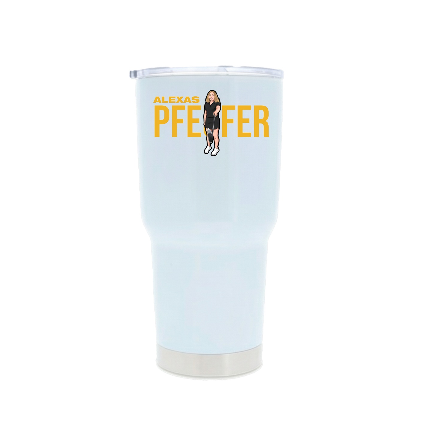 30oz Stainless Steel Tumbler — Player Name in White