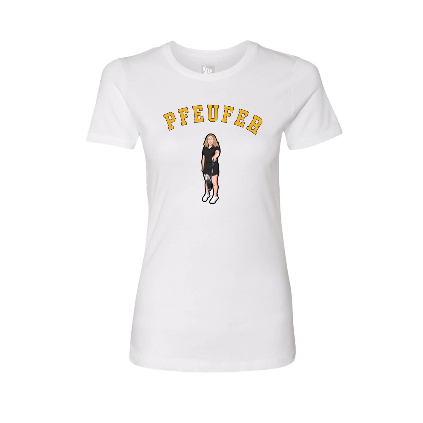 Fitted Women's Tee — Shirsey Arch in White