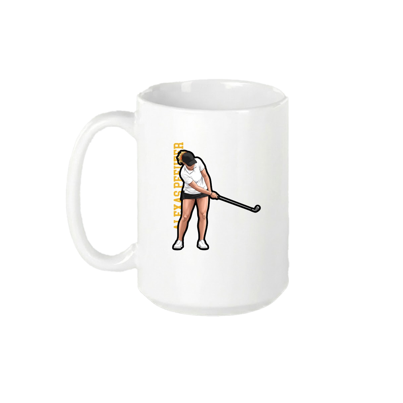 15oz Coffee Mug — Name Vertical in White