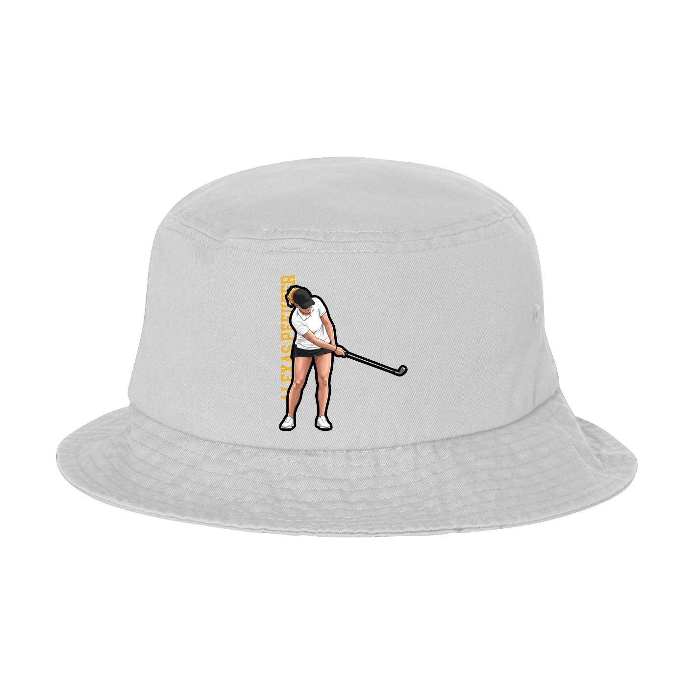 Bucket Cap — Name Vertical in White