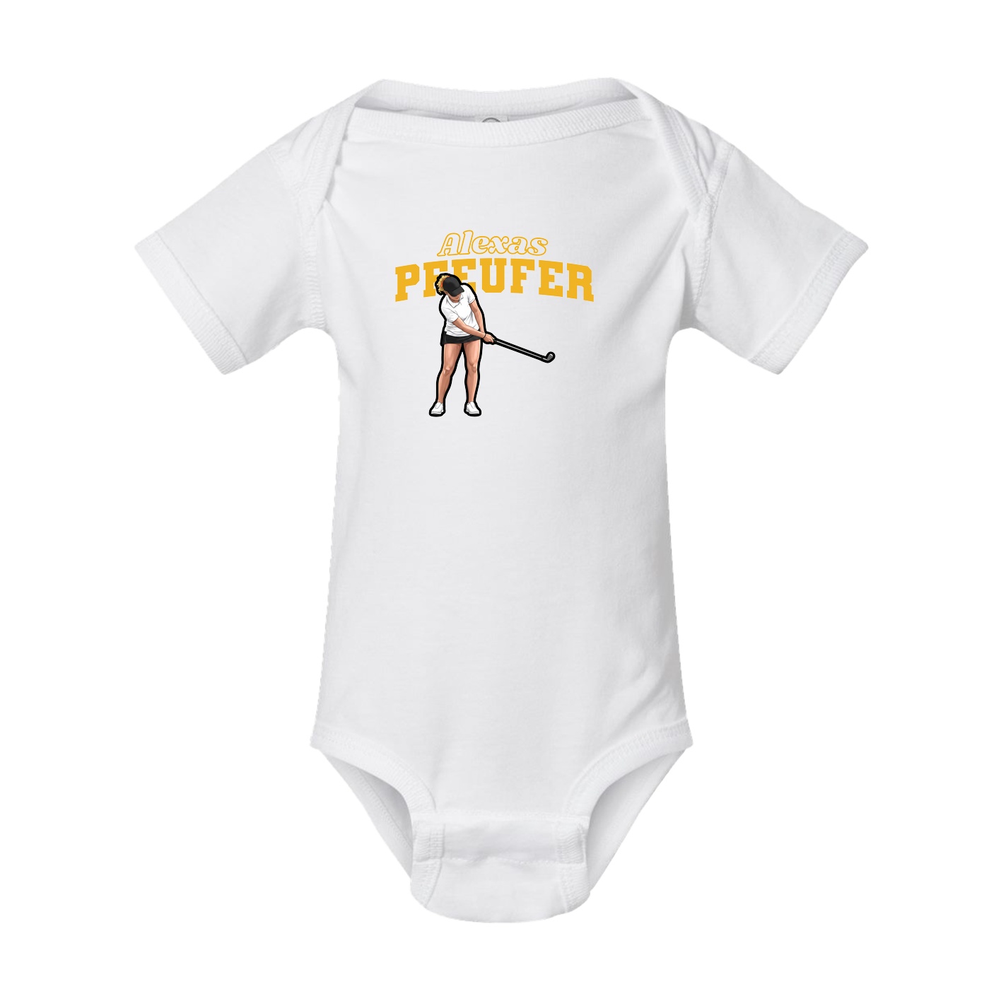 Baby Onesie — Name Arch in White
