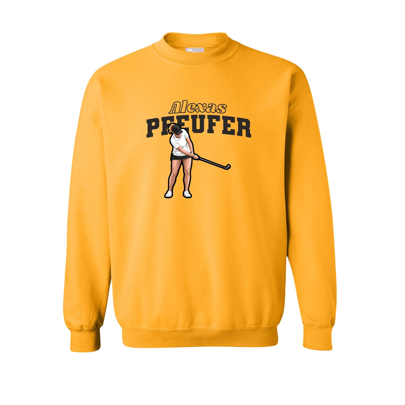 Fleece Crew — Name Arch in Gold