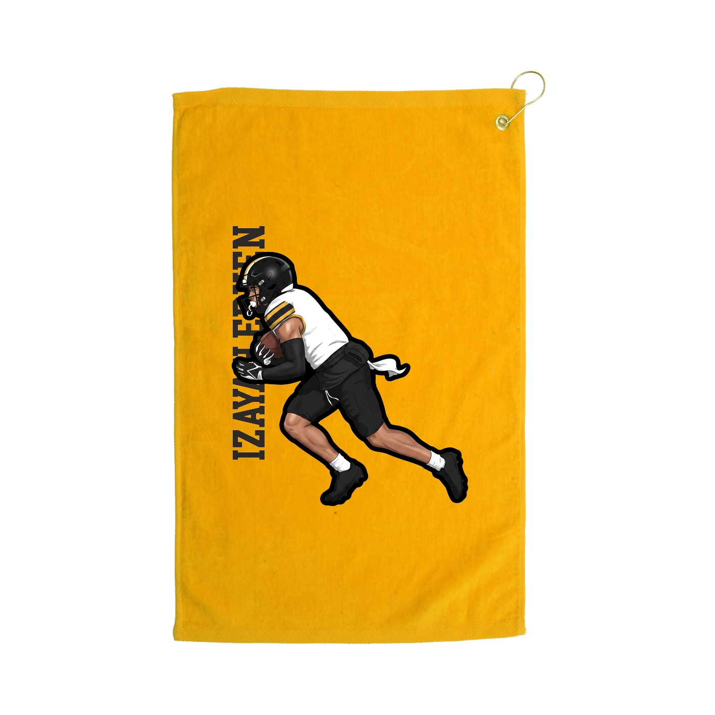 Golf Towel — Name Vertical in Gold