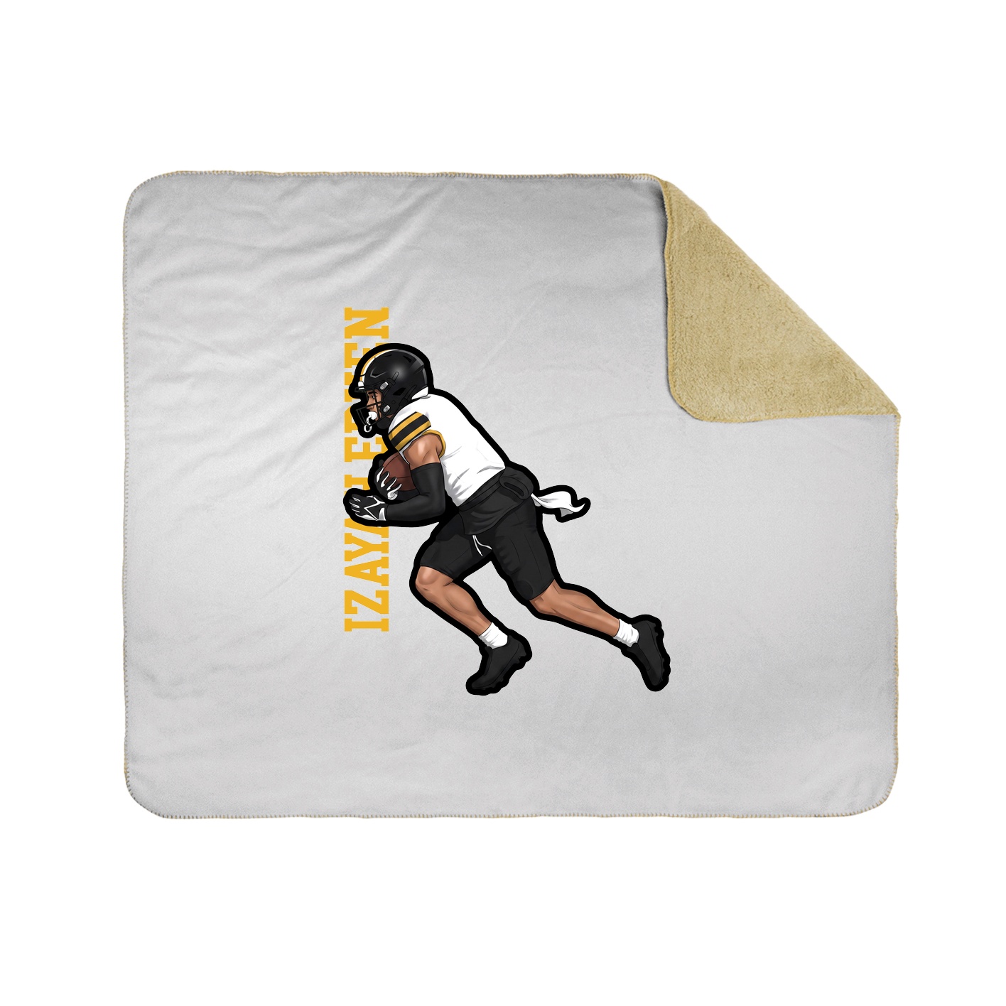 Throw Blanket — Name Vertical in White