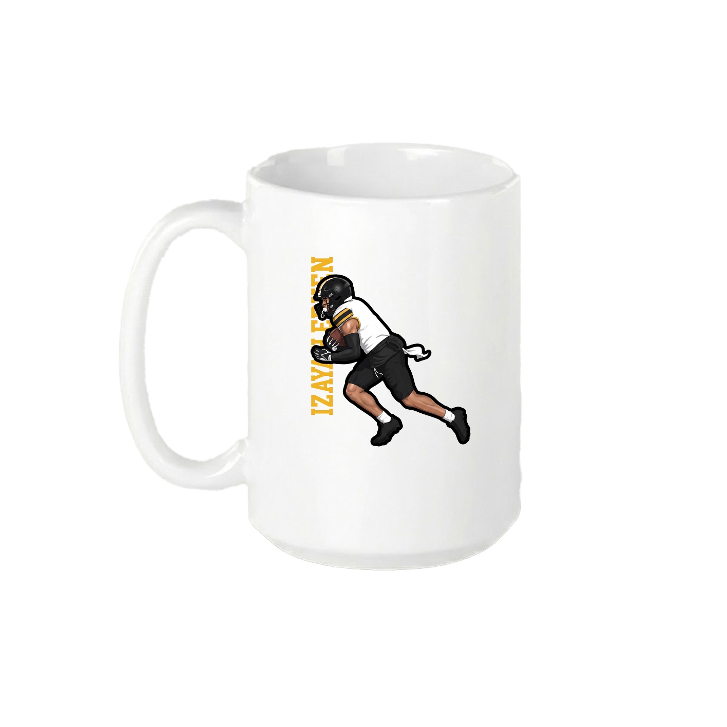 15oz Coffee Mug — Name Vertical in White
