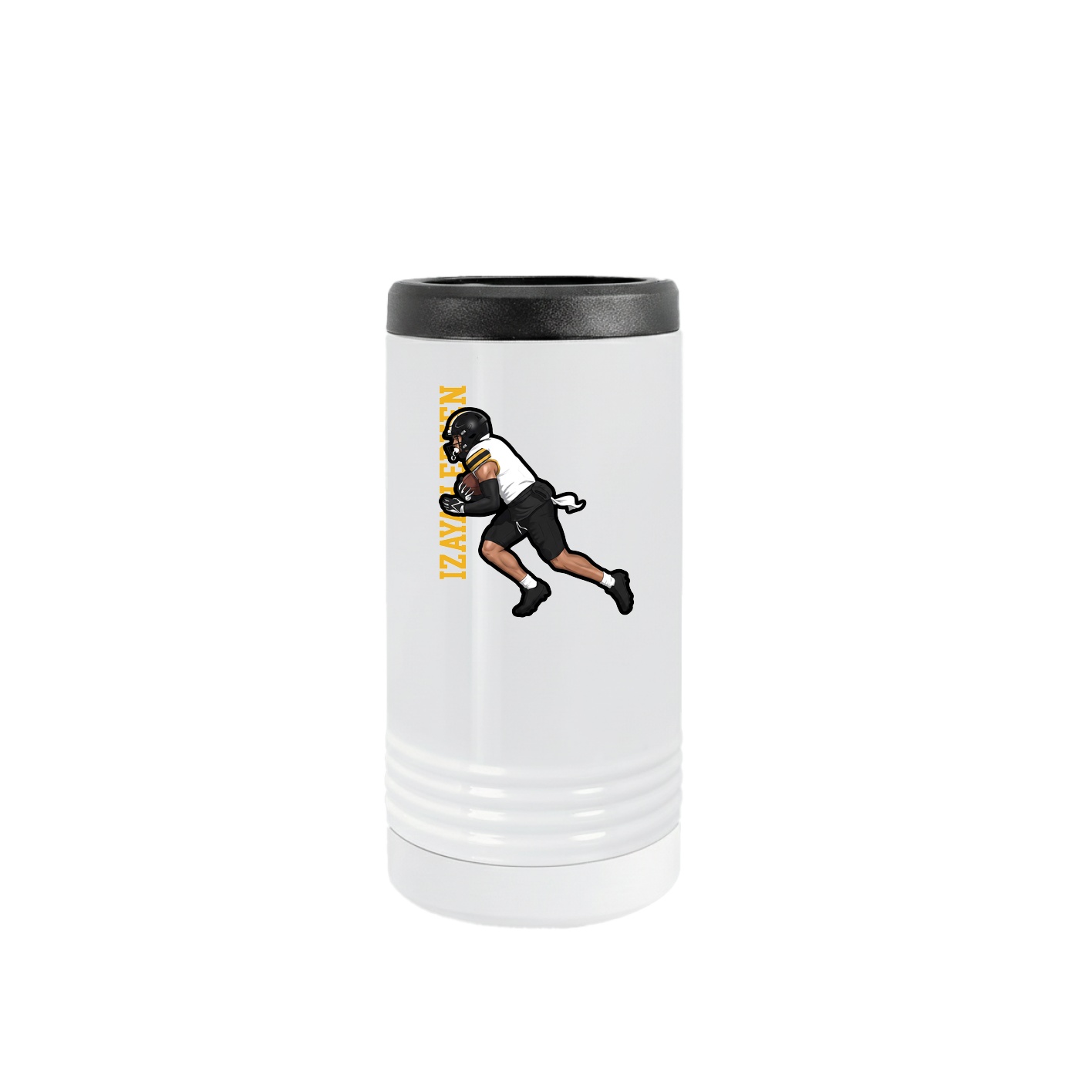 Slim Beverage Holder — Name Vertical in White