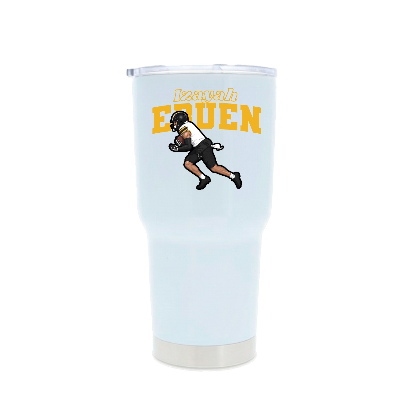30oz Stainless Steel Tumbler — Name Arch in White