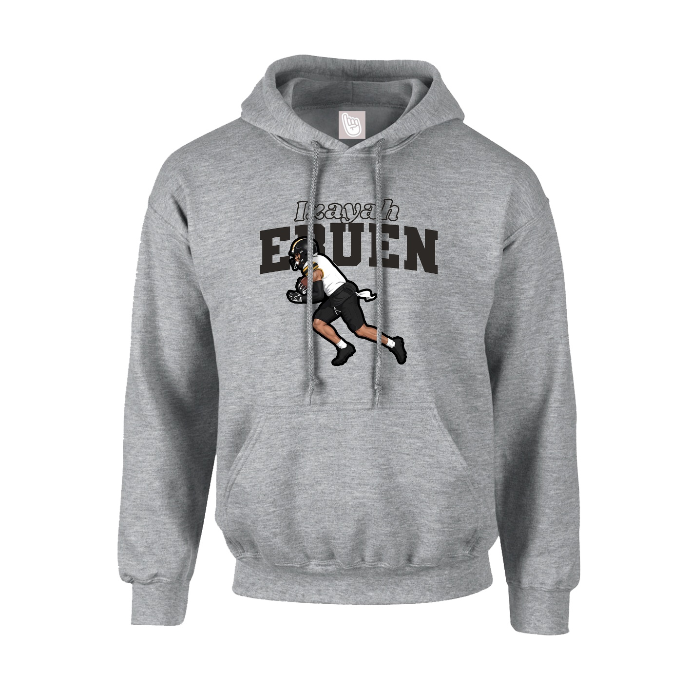 Hoodie — Name Arch in Grey