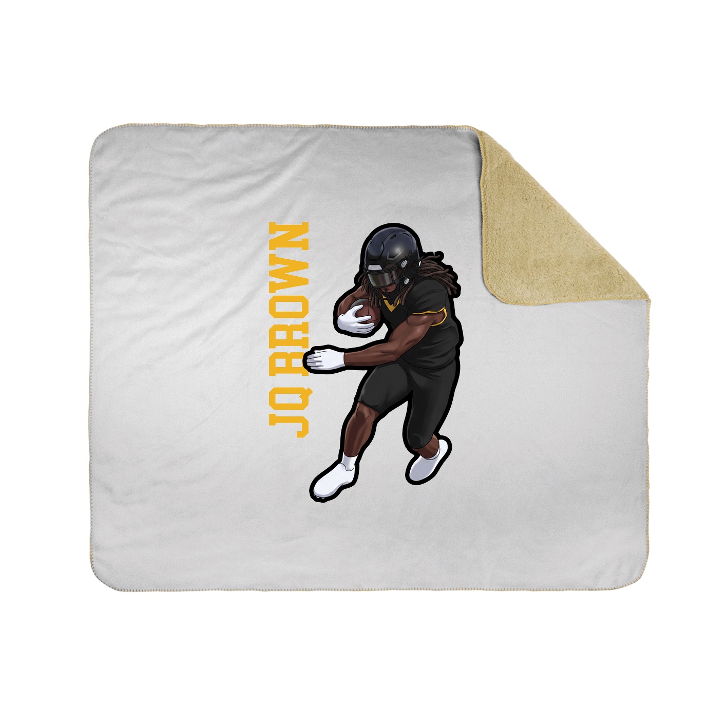 Throw Blanket — Name Vertical in White