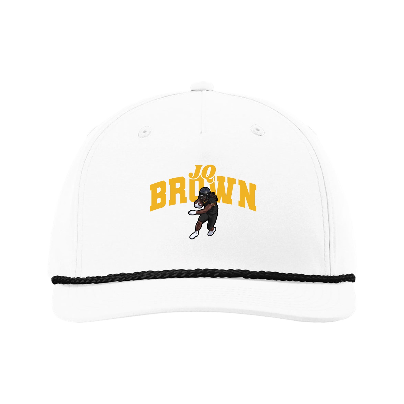 Five-Panel Classic Rope Cap — Signature Arch in White