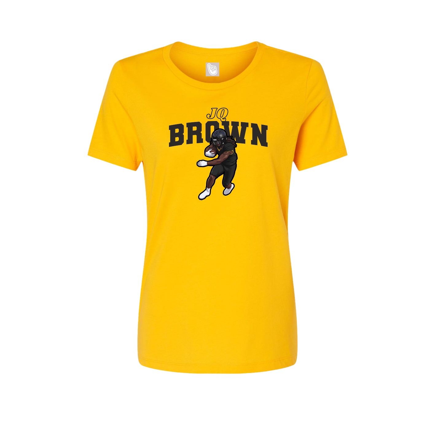 Fitted Women's Tee — Name Arch in Gold