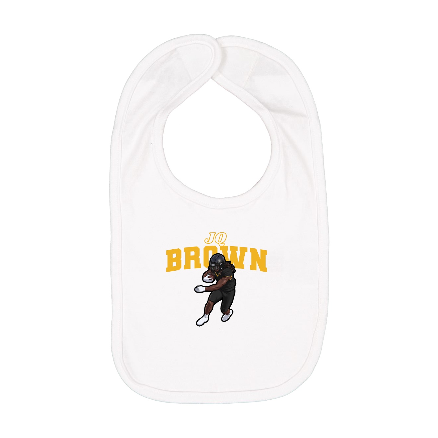 Infant Bib — Name Arch in White