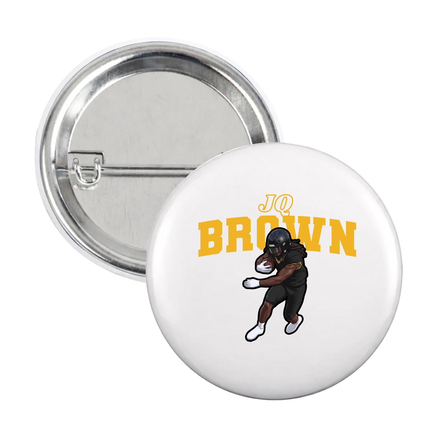 Game Day Button — Name Arch in White