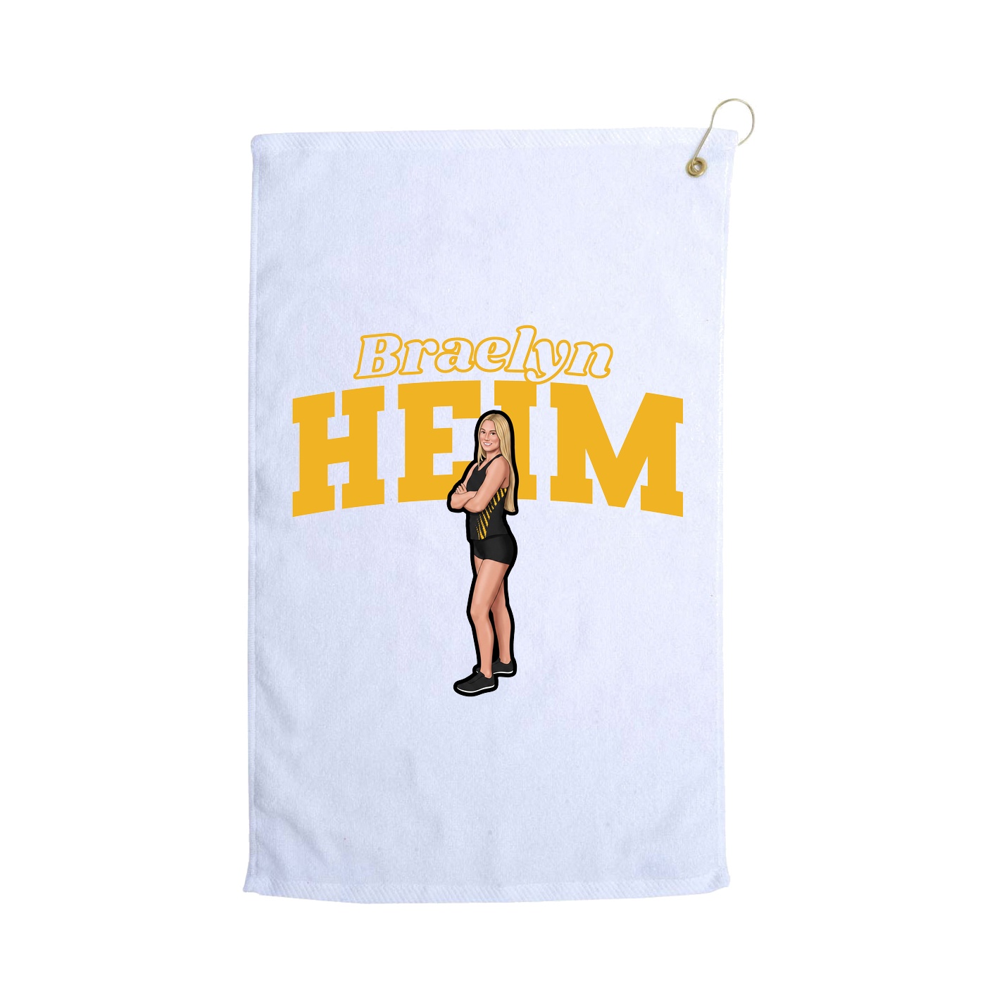 Golf Towel — Name Arch in White