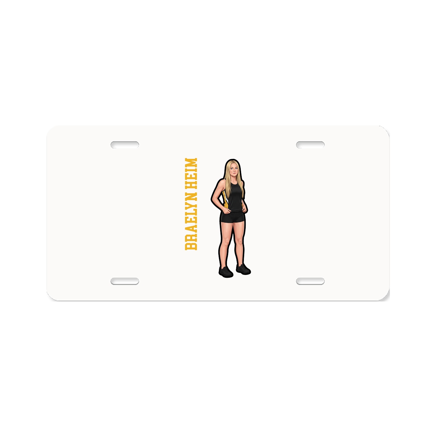 License Plate — Name Vertical in Classic