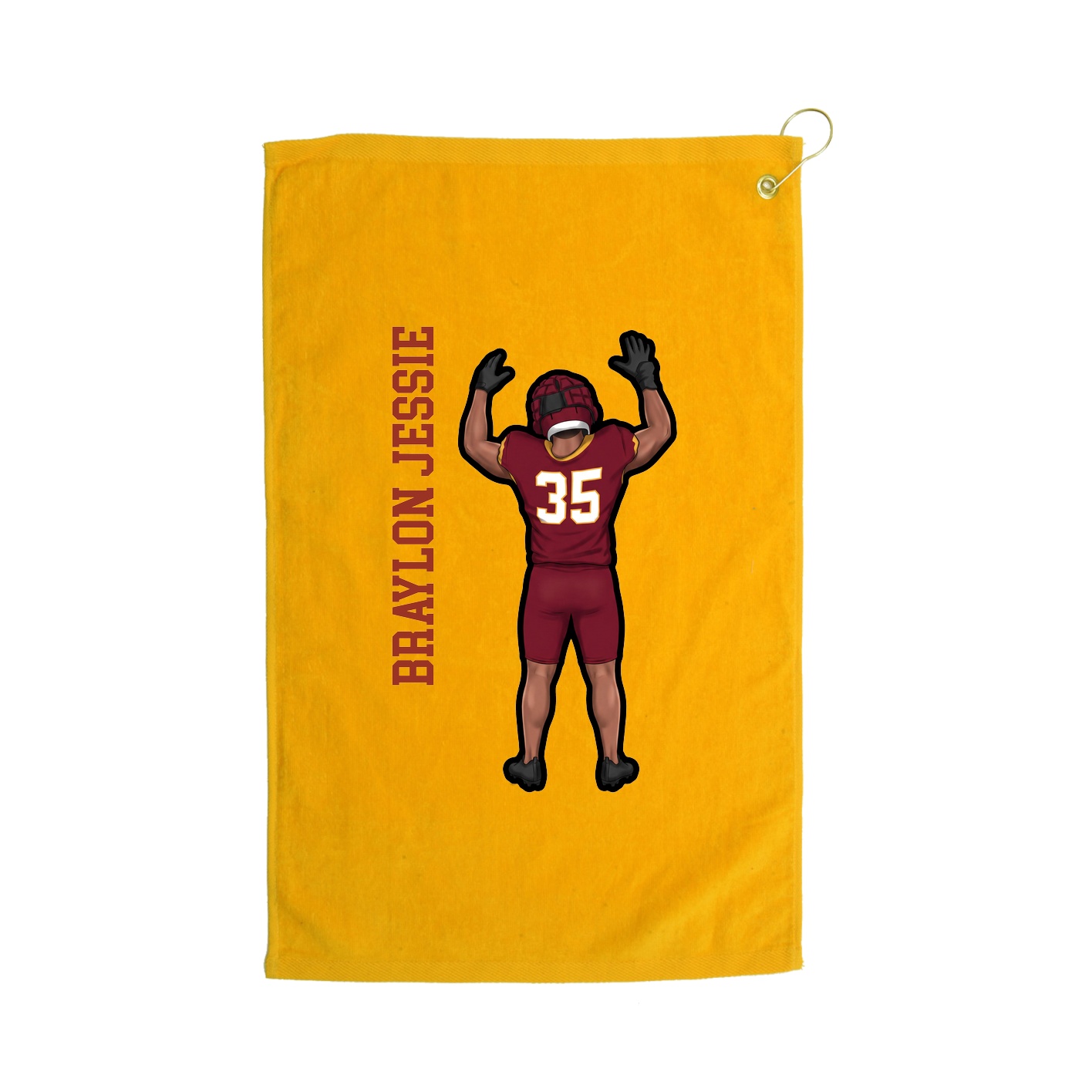 Golf Towel — Name Vertical in Gold