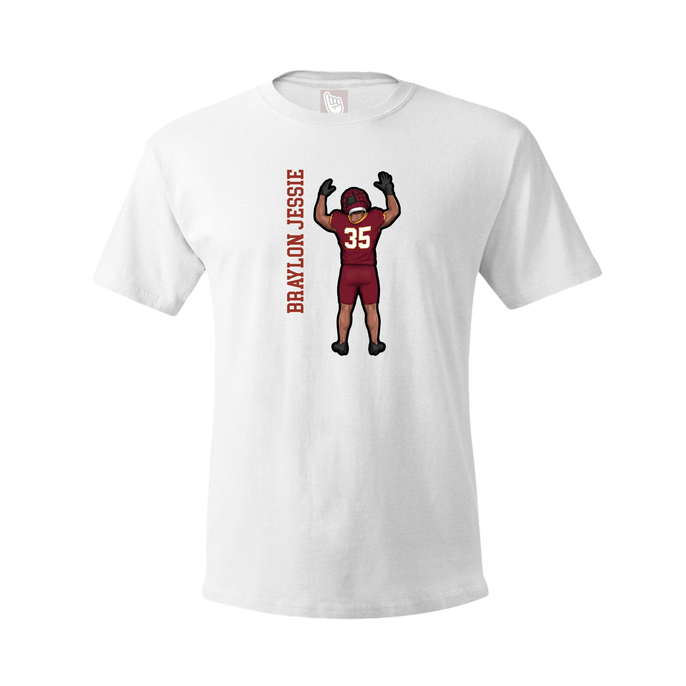 Tee — Name Vertical in White