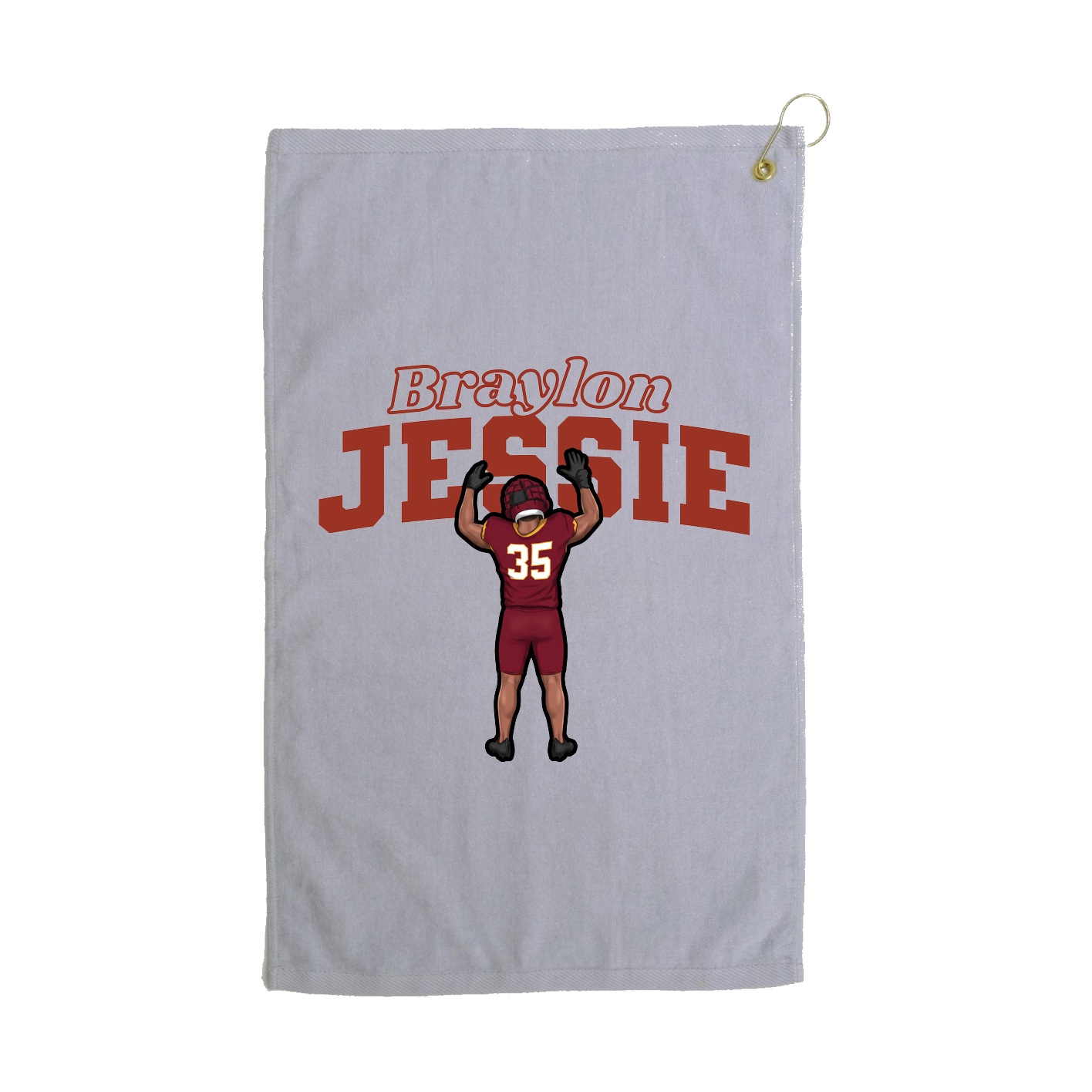 Golf Towel — Name Arch in Grey