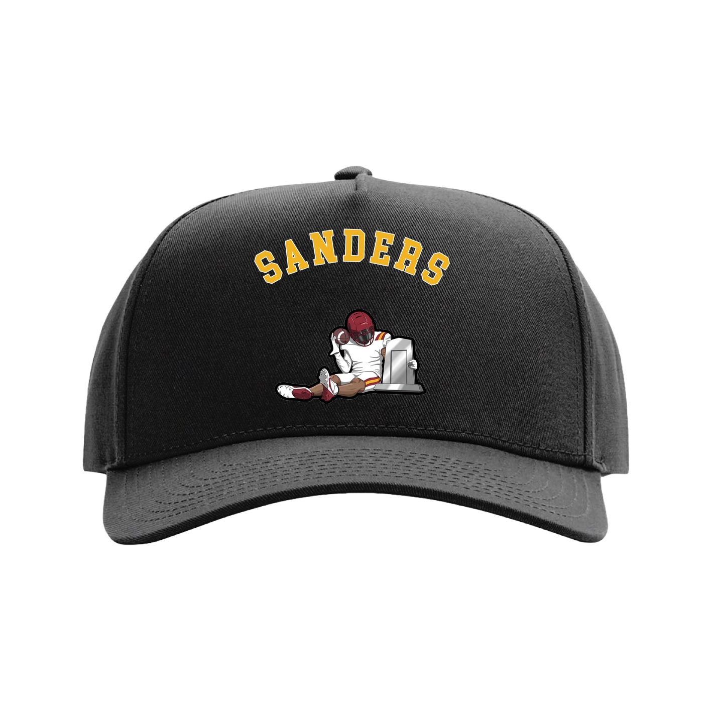 Full Fabric Five-Panel Champ Cap — Shirsey Arch in Black