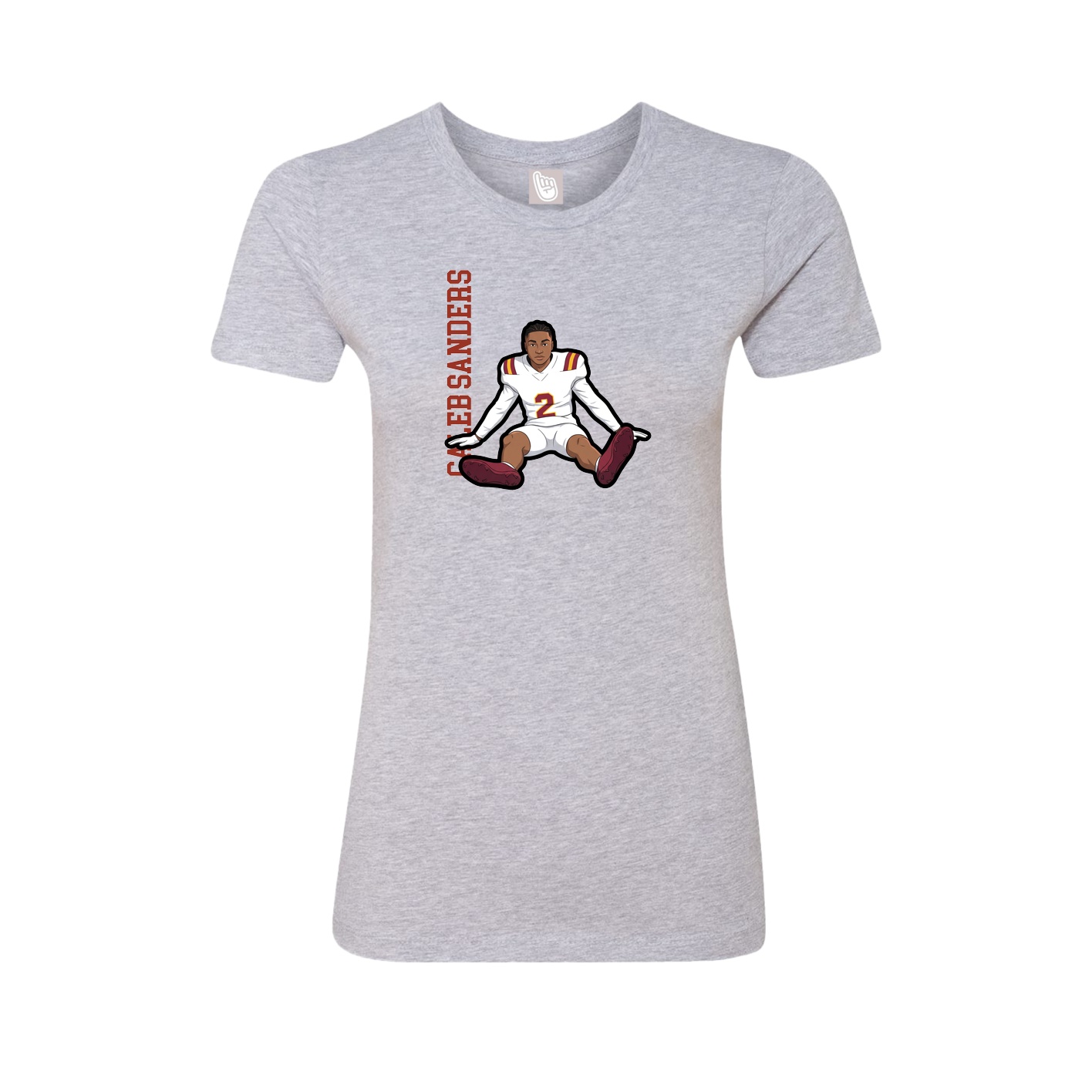 Fitted Women's Tee — Name Vertical in Grey