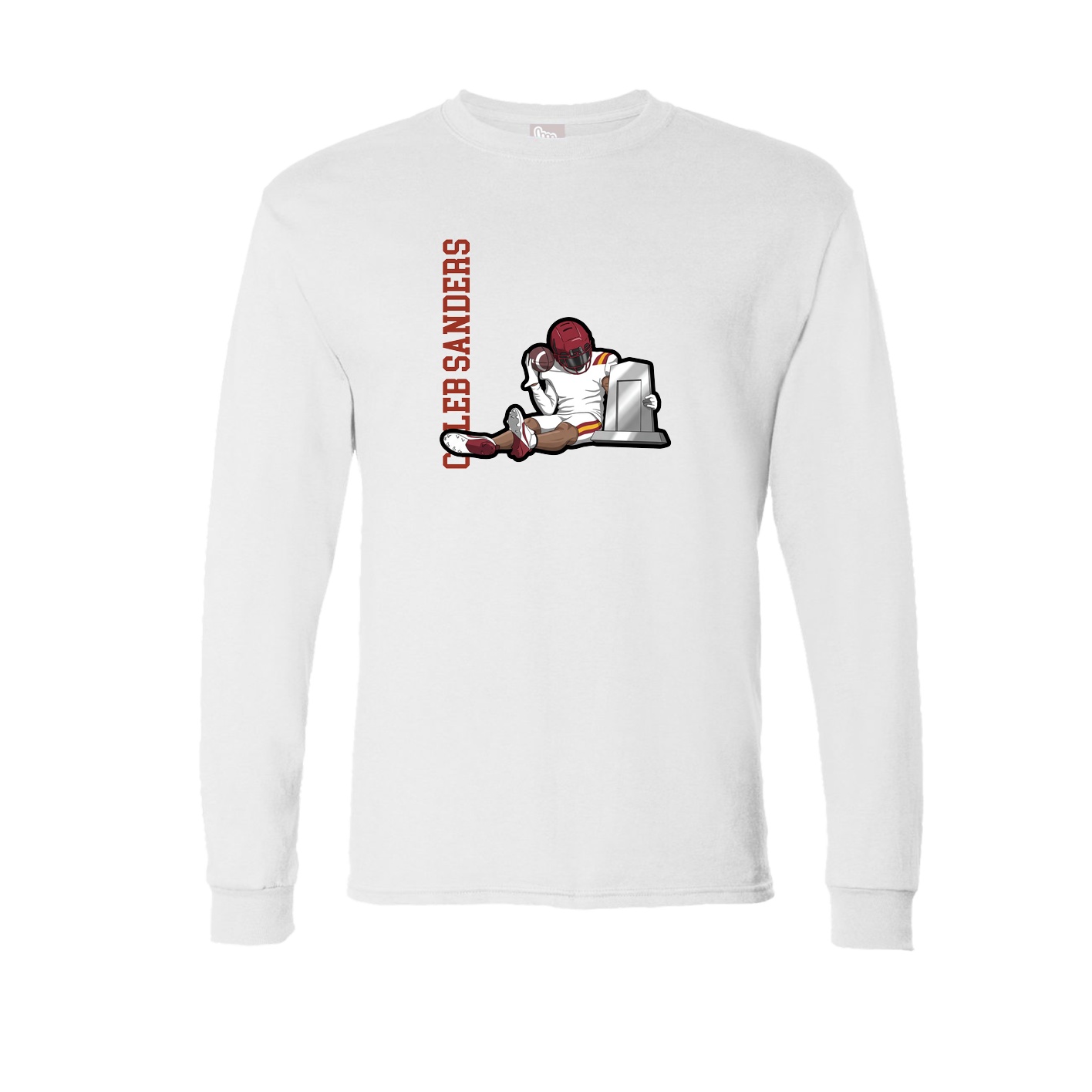 Long Sleeve Tee — Name Vertical in White