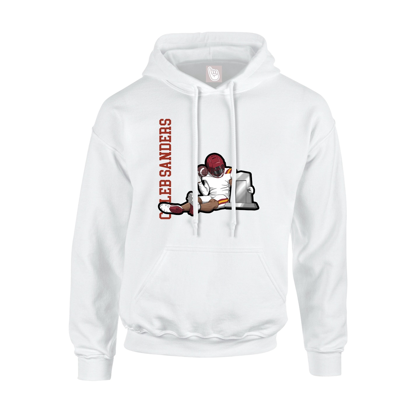 Youth Hoodie — Name Vertical in White
