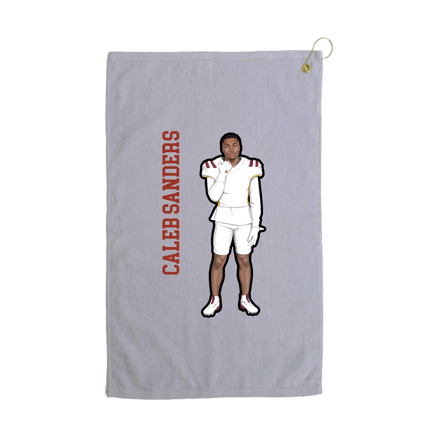 Golf Towel — Name Vertical in Grey