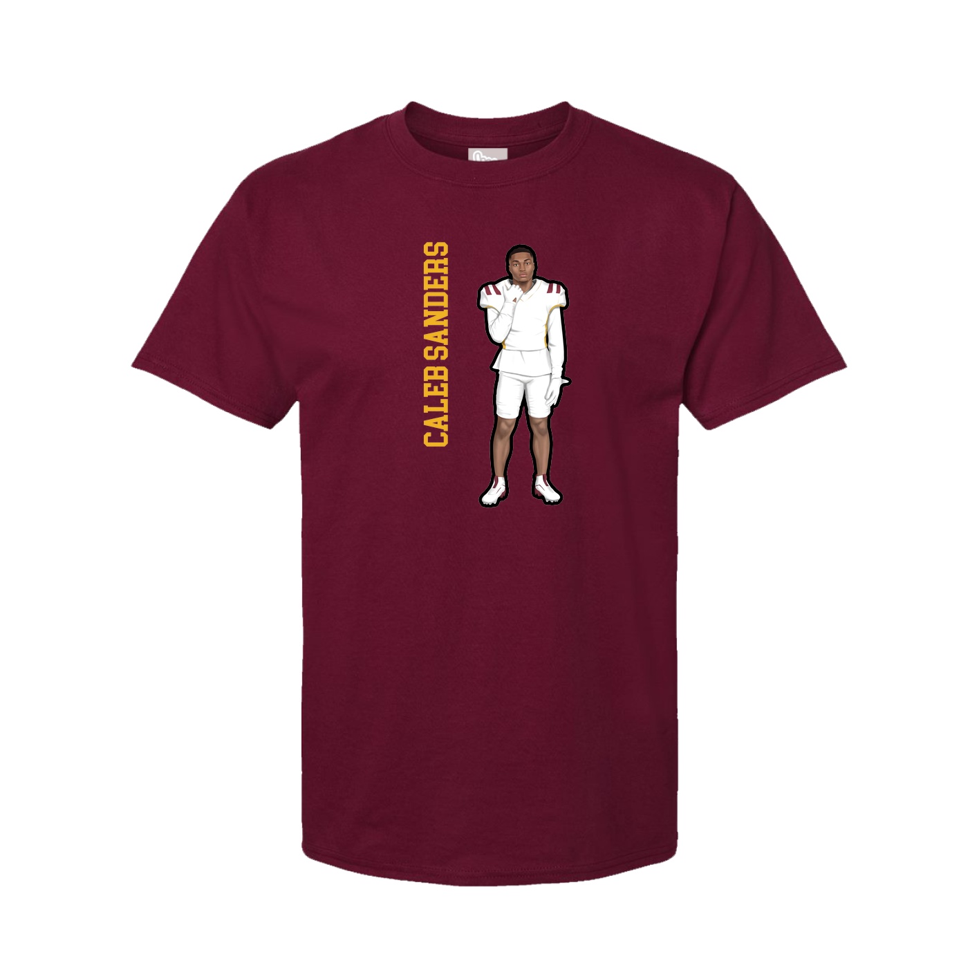 Youth Tee — Name Vertical in Cardinal