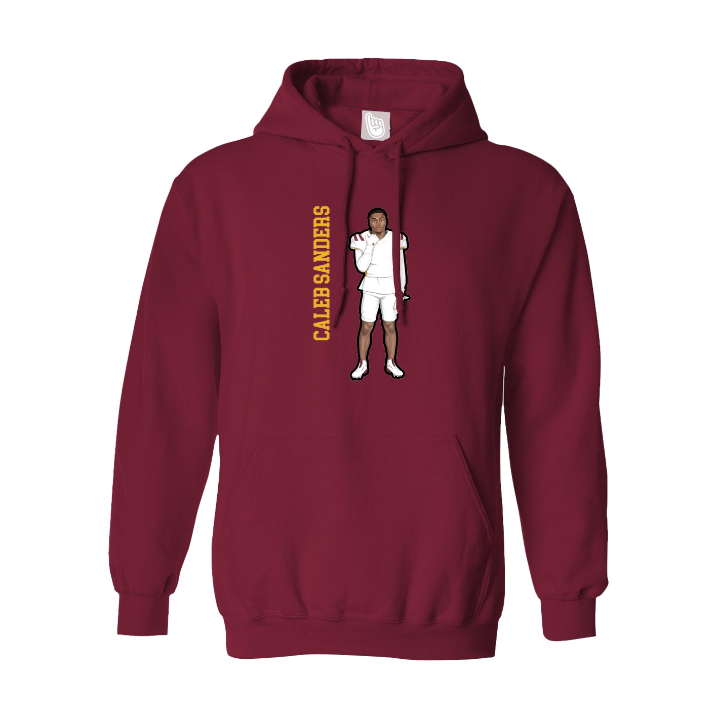 Hoodie — Name Vertical in Cardinal