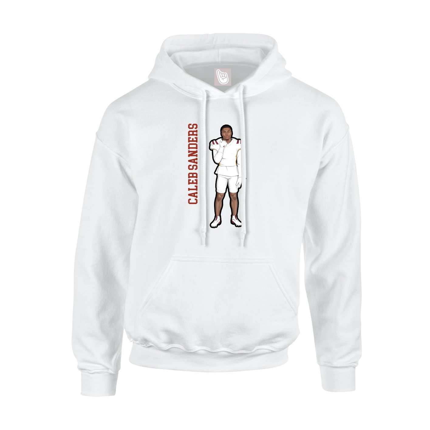 Youth Hoodie — Name Vertical in White