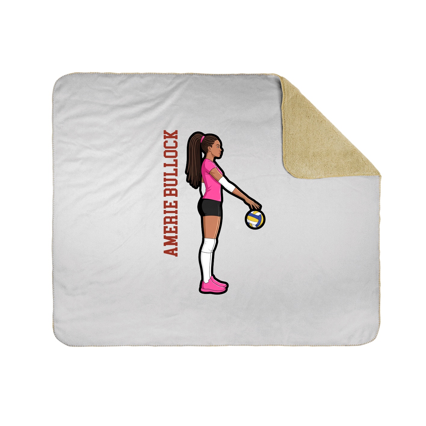 Throw Blanket — Name Vertical in White