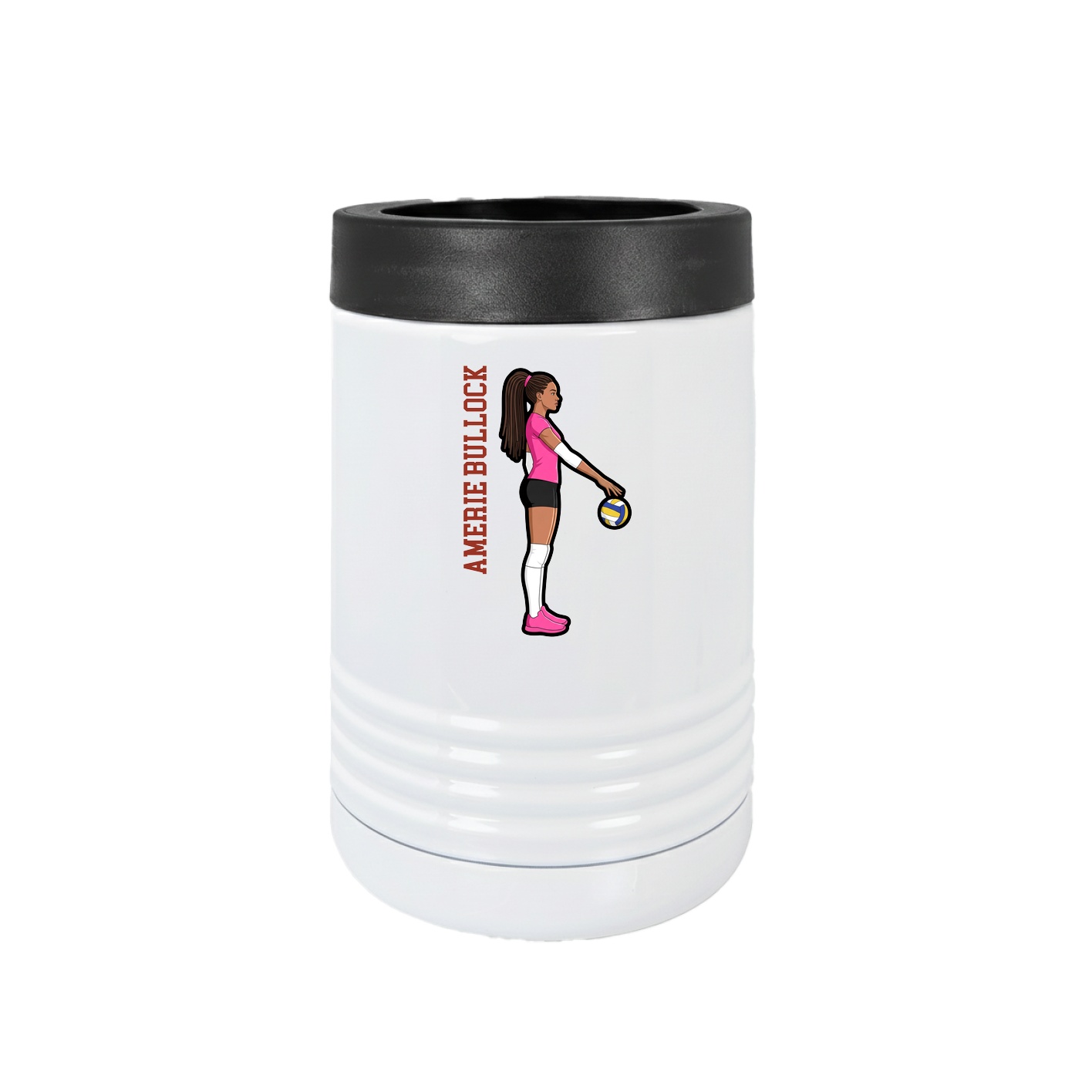 Beverage Holder — Name Vertical in White