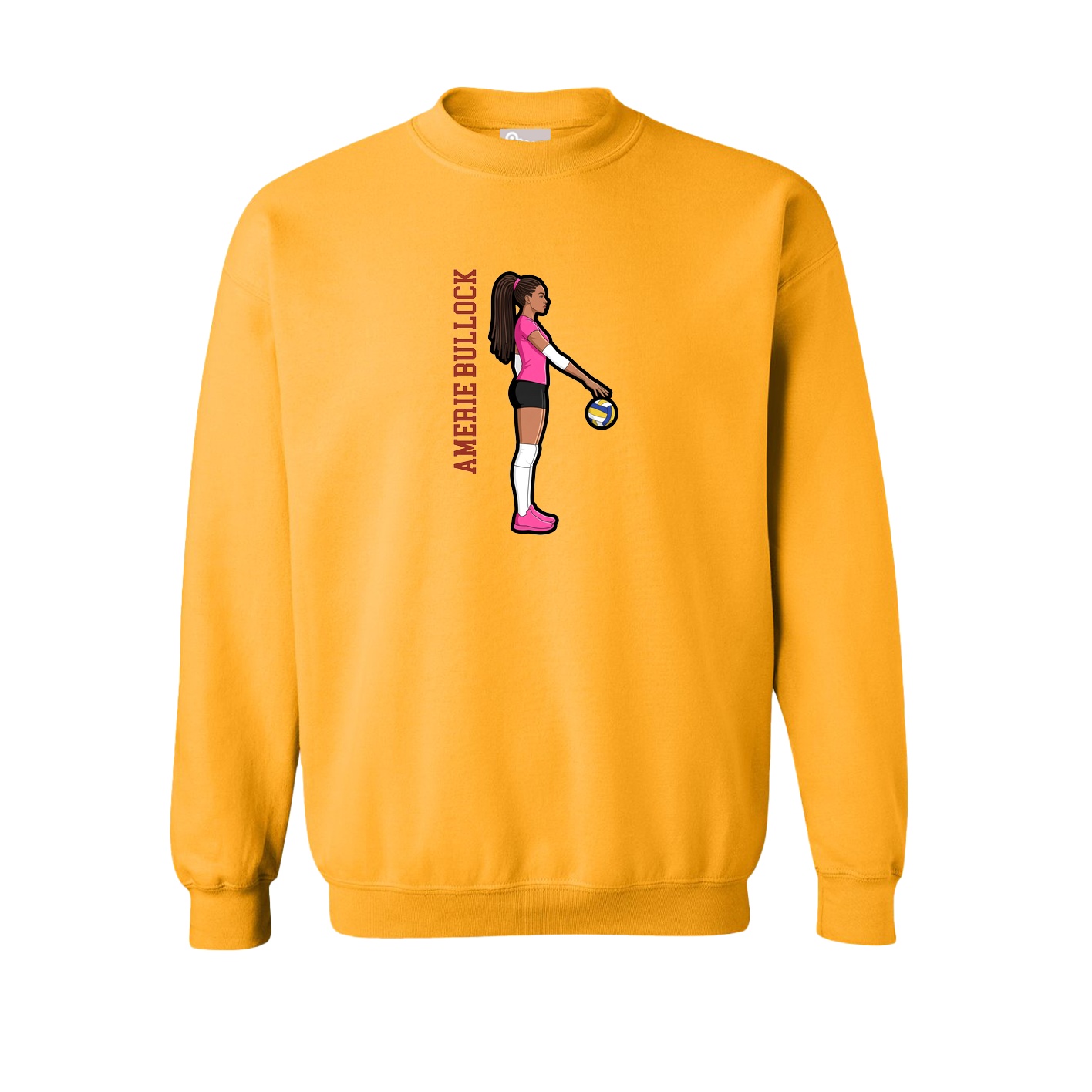 Fleece Crew — Name Vertical in Gold