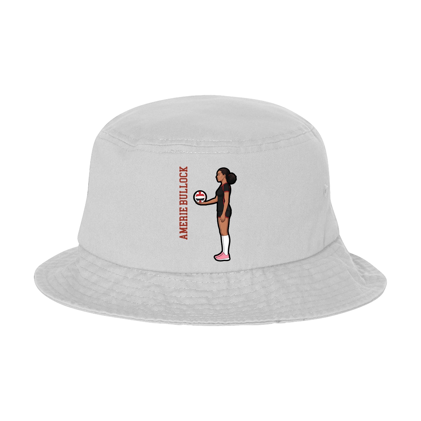 Bucket Cap — Name Vertical in White