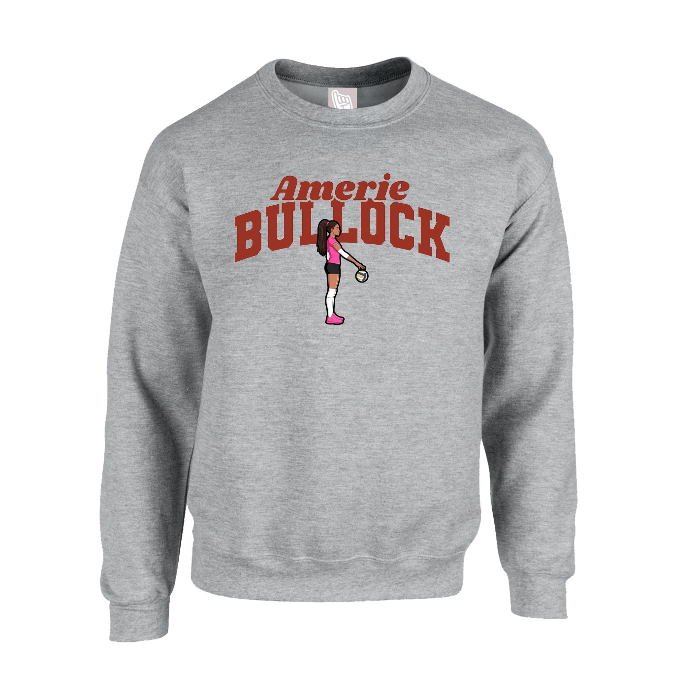 Fleece Crew — Signature Arch in Grey