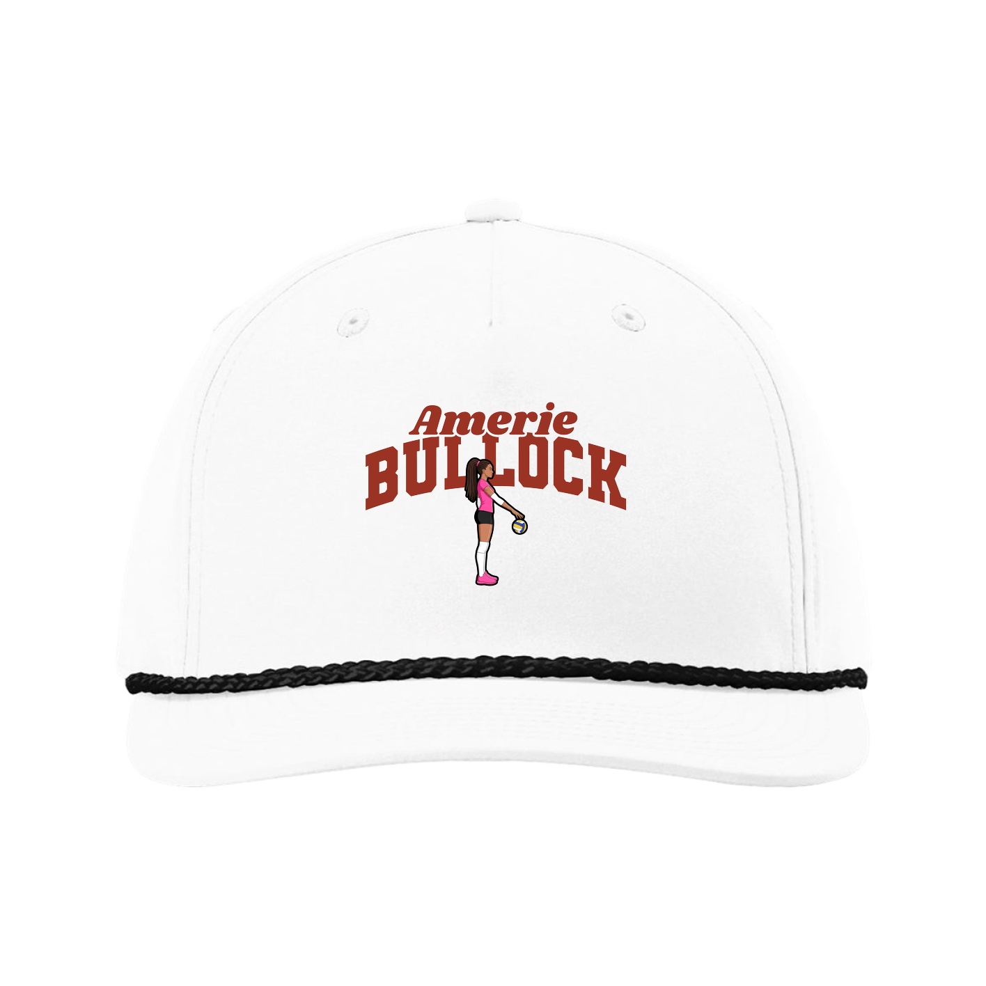 Five-Panel Classic Rope Cap — Signature Arch in White