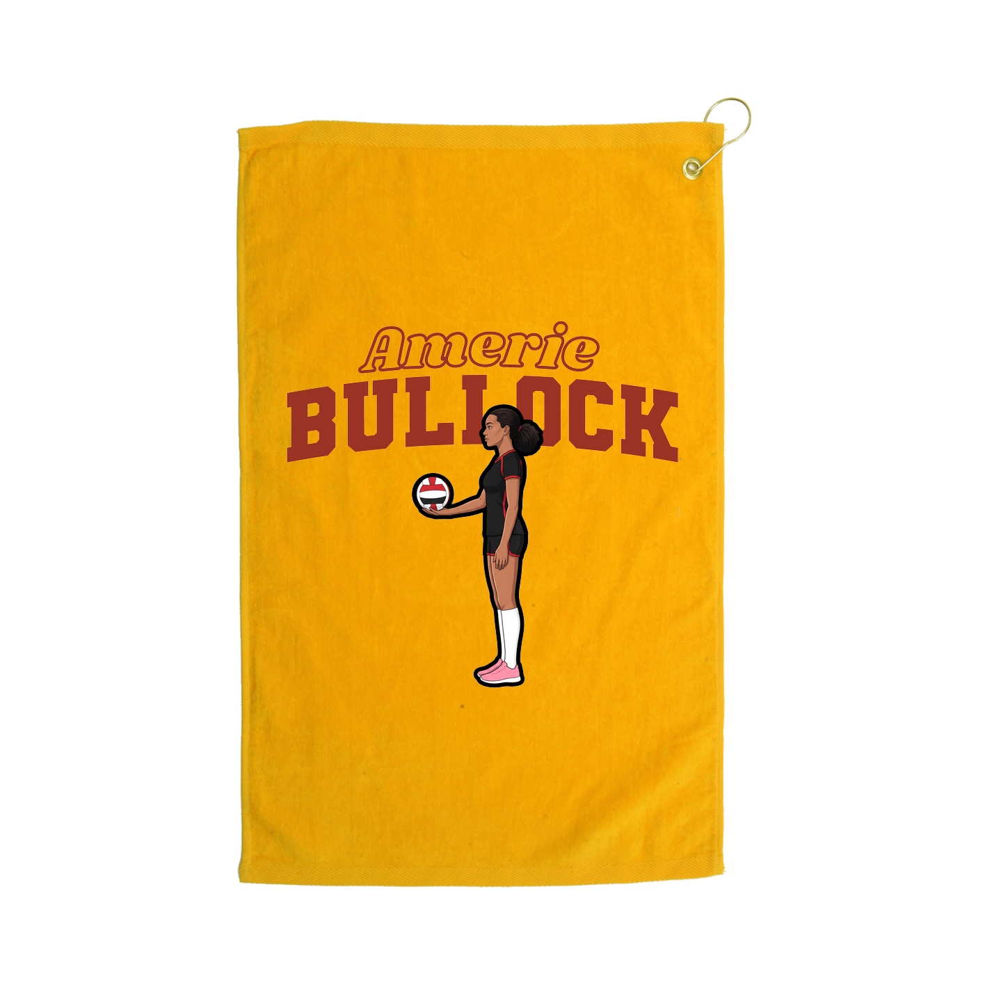 Golf Towel — Name Arch in Gold
