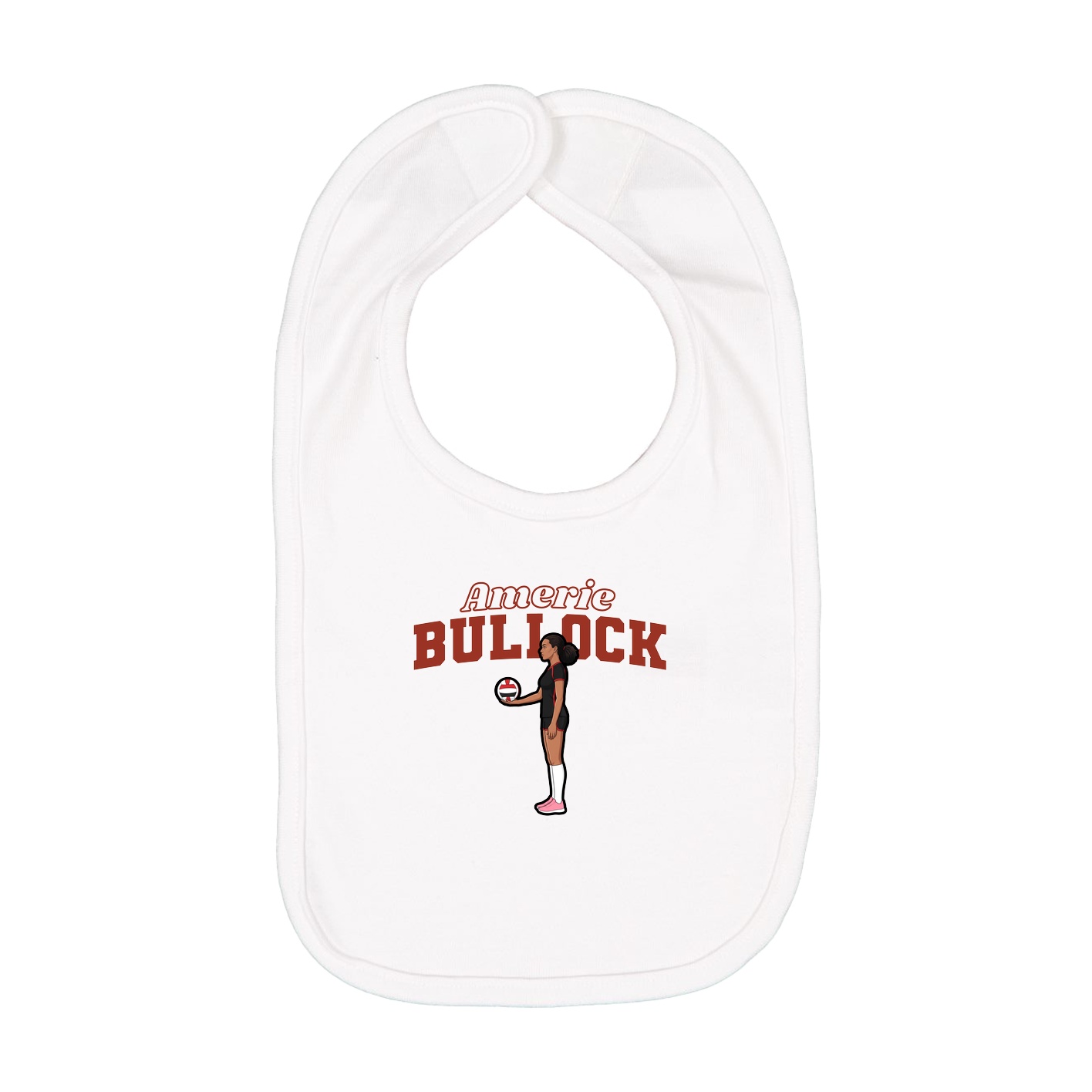 Infant Bib — Name Arch in White