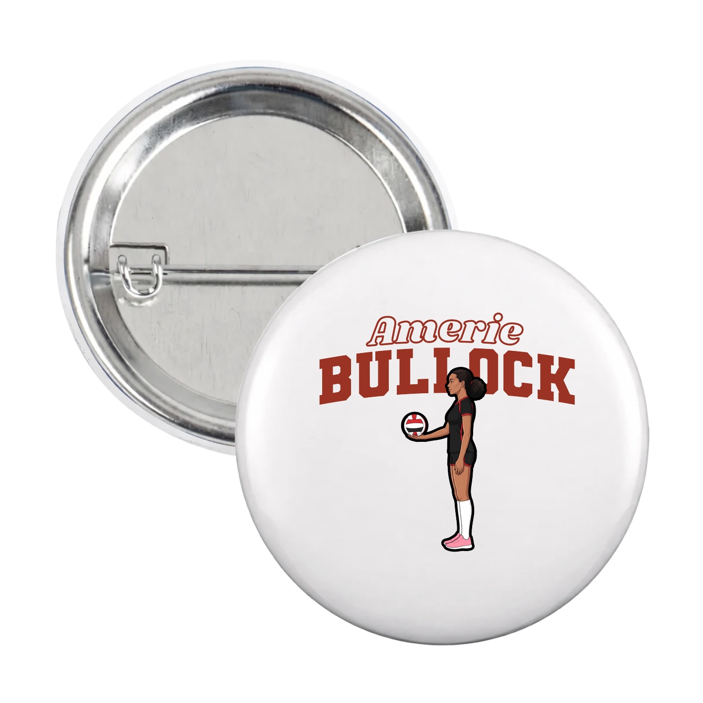 Game Day Button — Name Arch in White
