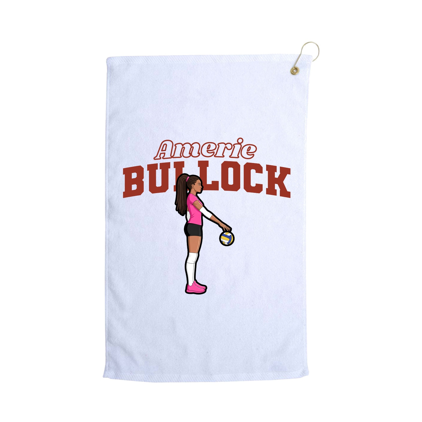 Golf Towel — Name Arch in White