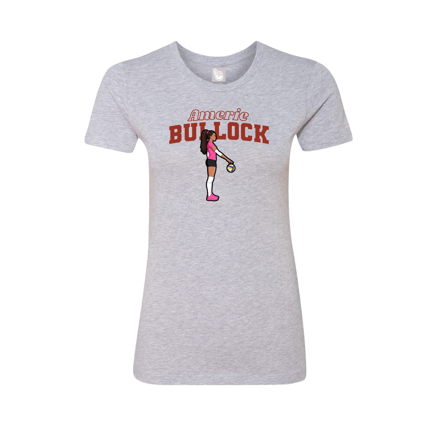 Fitted Women's Tee — Name Arch in Grey