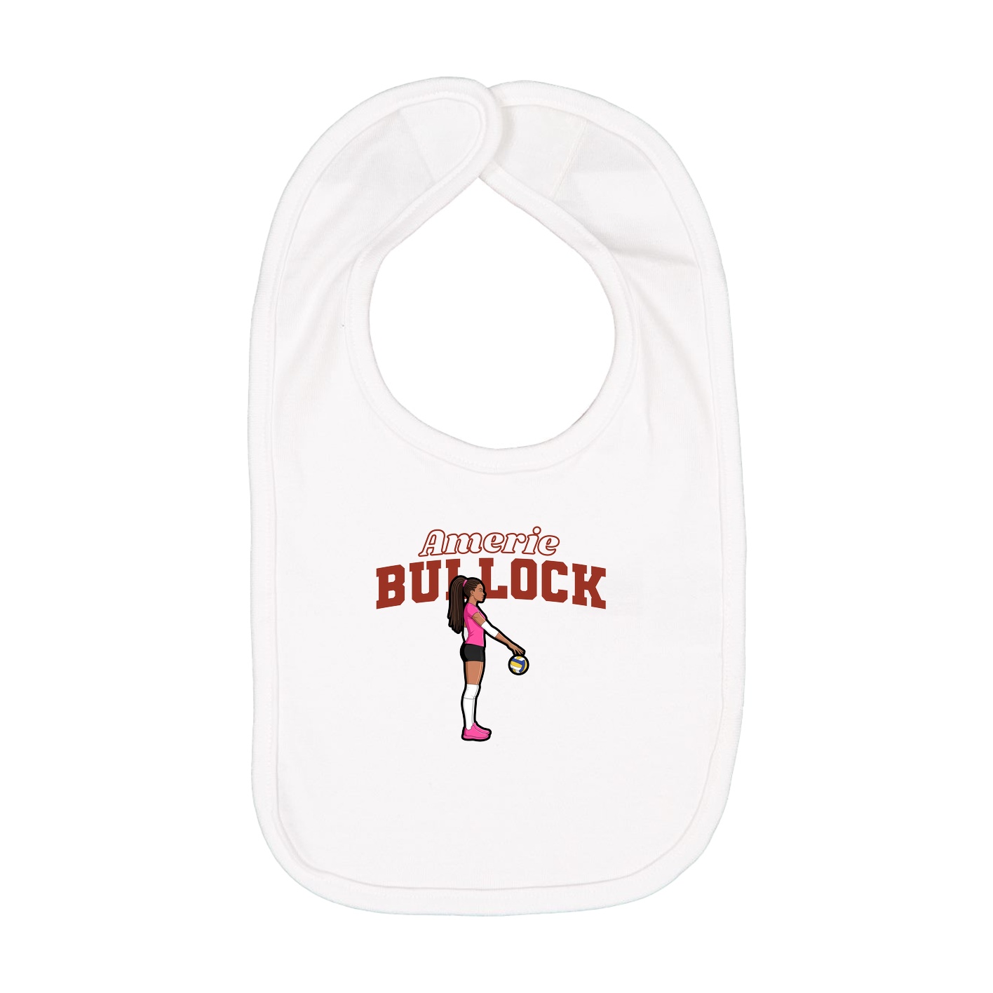 Infant Bib — Name Arch in White