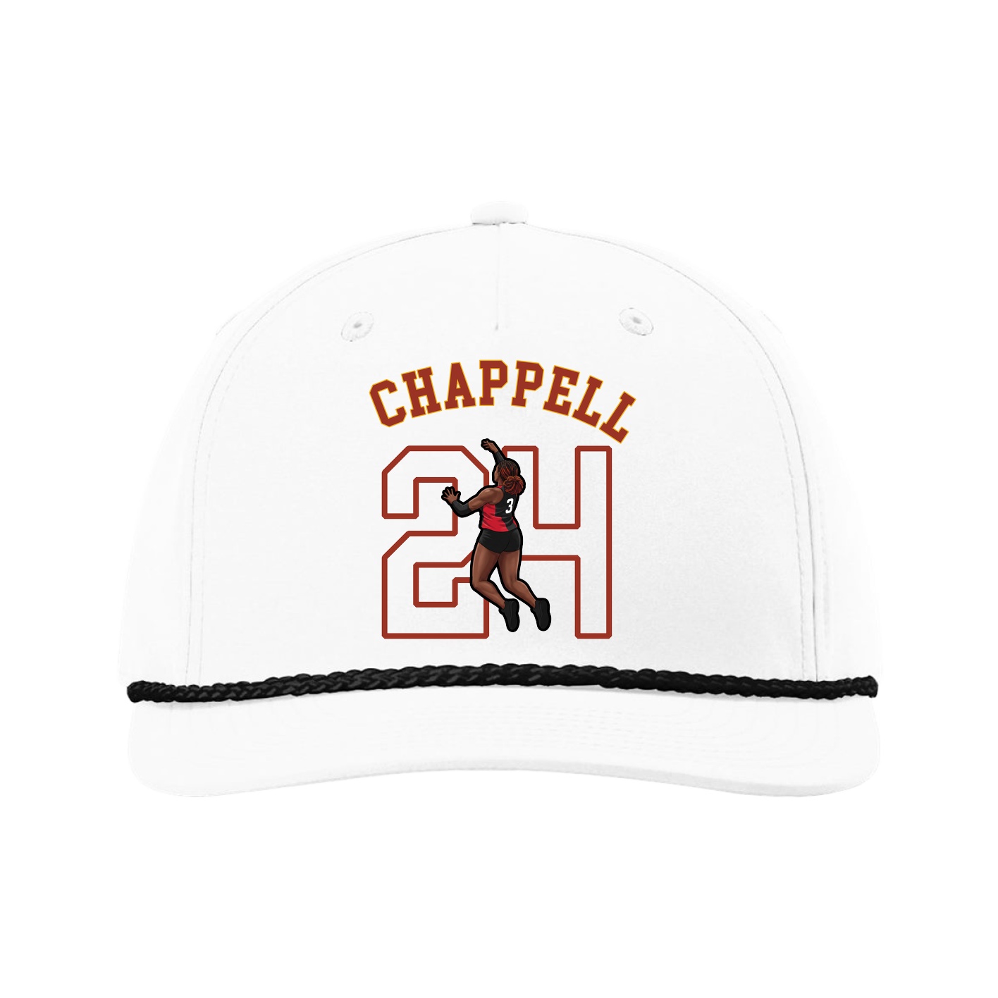 Five-Panel Classic Rope Cap — Shirsey Arch in White