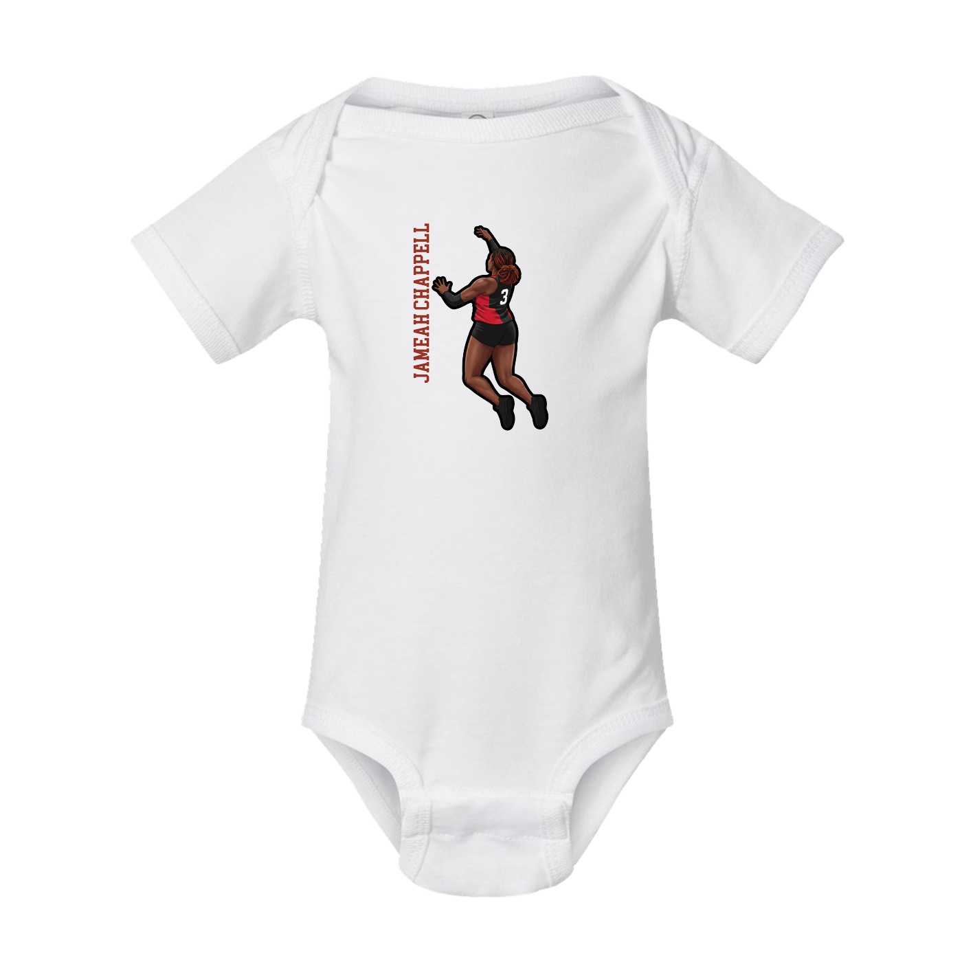 Baby Onesie — Name Vertical in White