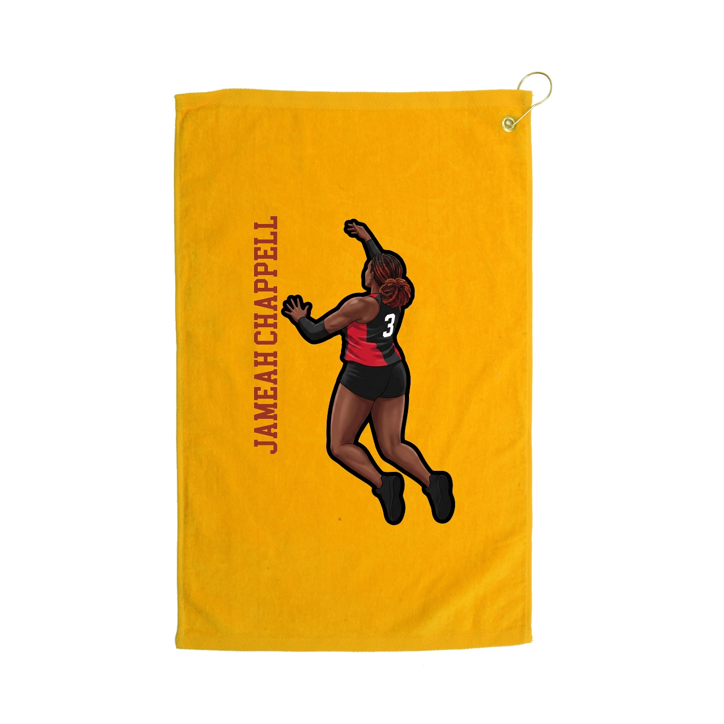 Golf Towel — Name Vertical in Gold