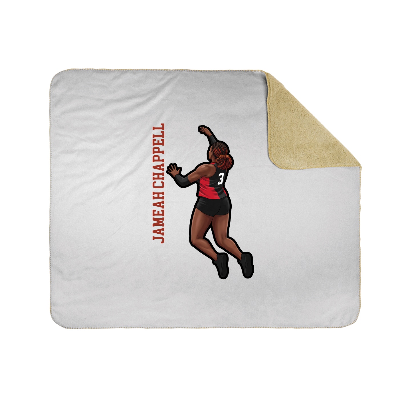 Throw Blanket — Name Vertical in White