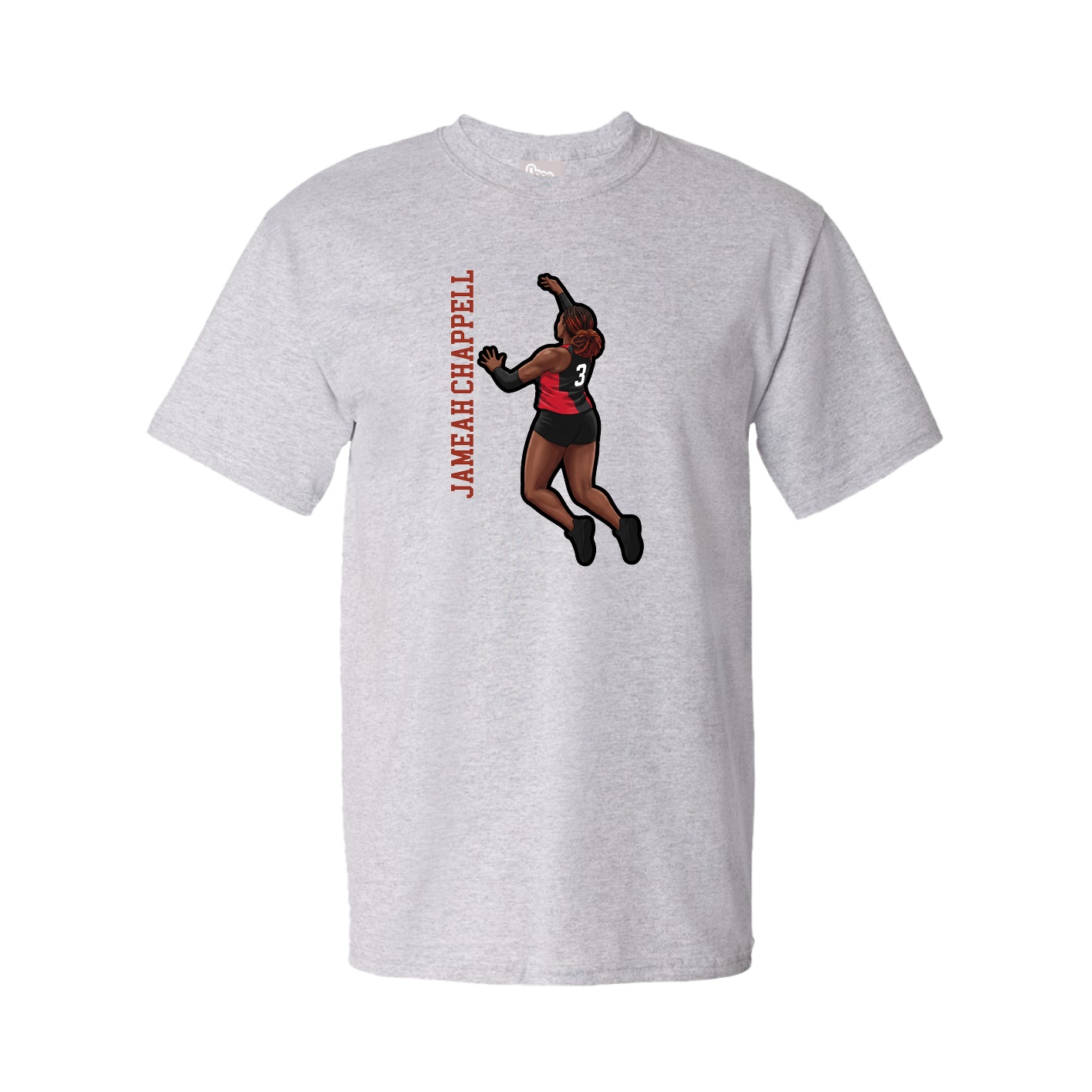 Tee — Name Vertical in Grey