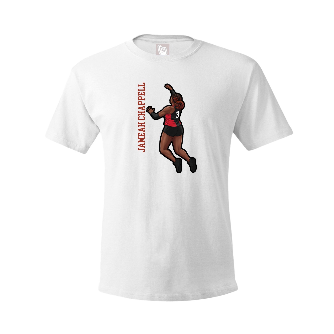 Youth Tee — Name Vertical in White